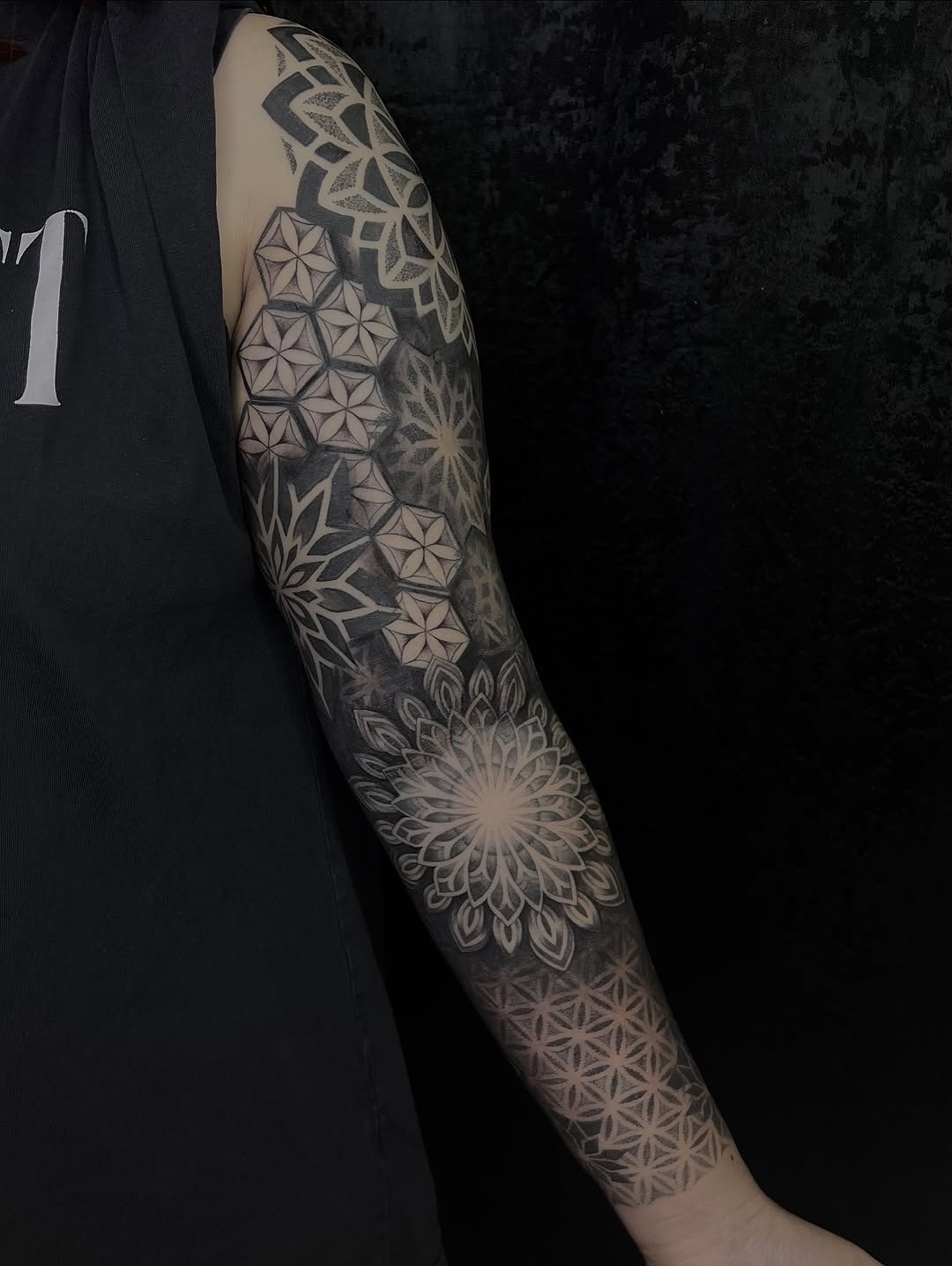 Full mandala sleeve detail — a testament to Needle House's long-form artistry